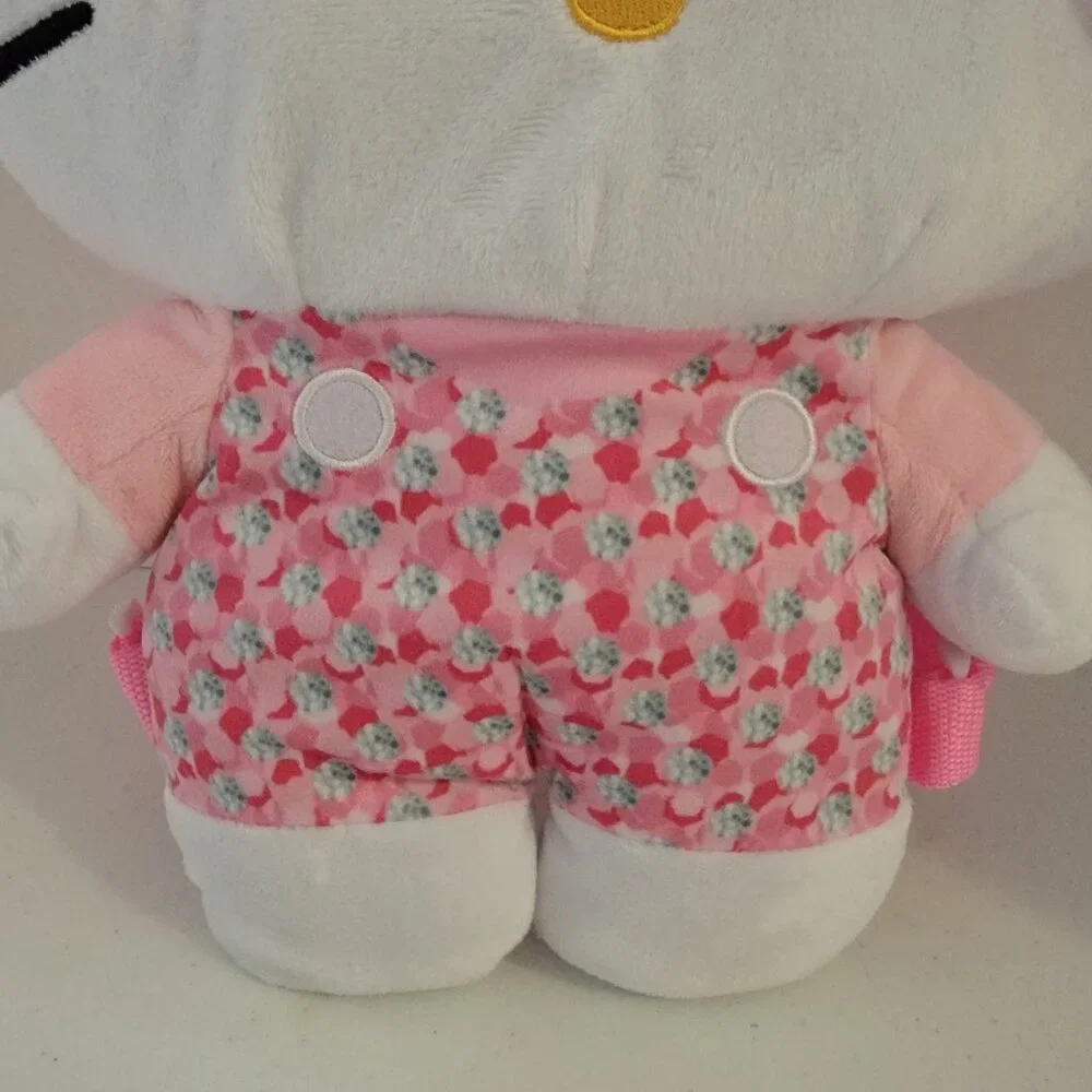 Hello Kitty Plush Backpack 15” Pink Floral Sanrio Kawaii Stuffed Animal Bag Cute